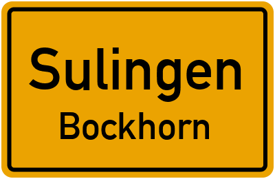 Ortsschild Sulingen Bockhorn