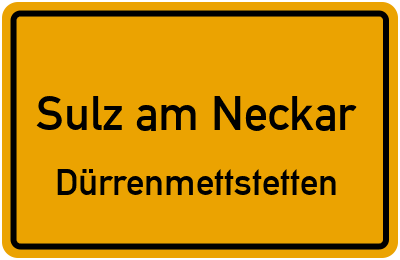 Straßenverzeichnis Sulz am Neckar Dürrenmettstetten