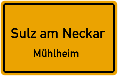 Straßenverzeichnis Sulz am Neckar Mühlheim