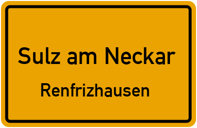 Ortsschild Sulz am Neckar Renfrizhausen
