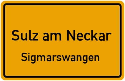 Straßenverzeichnis Sulz am Neckar Sigmarswangen