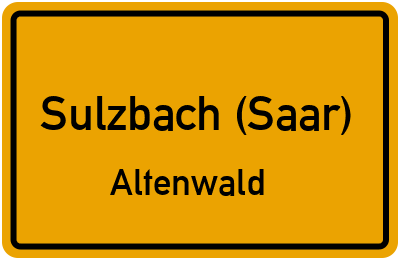 Straßenverzeichnis Sulzbach (Saar) Altenwald