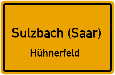 Straßenverzeichnis Sulzbach (Saar) Hühnerfeld
