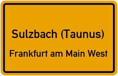 Straßenverzeichnis Sulzbach (Taunus) Frankfurt am Main West