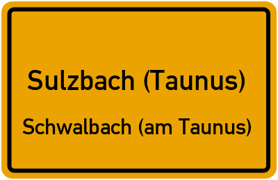 Straßenverzeichnis Sulzbach (Taunus) Schwalbach (am Taunus)