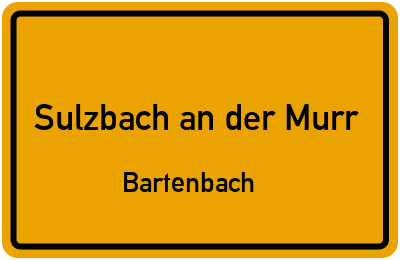 Straßenverzeichnis Sulzbach an der Murr Bartenbach