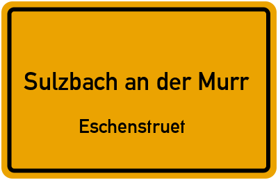 Straßenverzeichnis Sulzbach an der Murr Eschenstruet