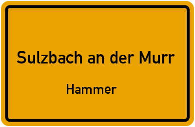 Straßenverzeichnis Sulzbach an der Murr Hammer