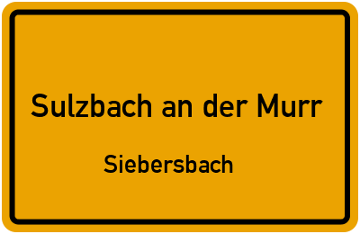 Straßenverzeichnis Sulzbach an der Murr Siebersbach