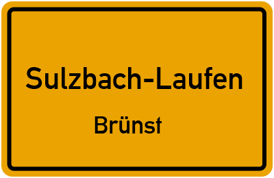 Ortsschild Sulzbach-Laufen Brünst