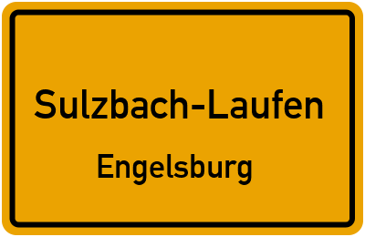 Ortsschild Sulzbach-Laufen Engelsburg