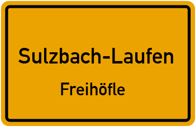 Ortsschild Sulzbach-Laufen Freihöfle