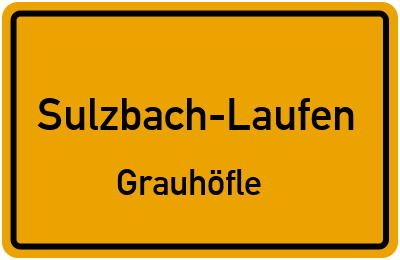 Ortsschild Sulzbach-Laufen Grauhöfle