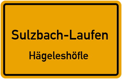 Ortsschild Sulzbach-Laufen Hägeleshöfle
