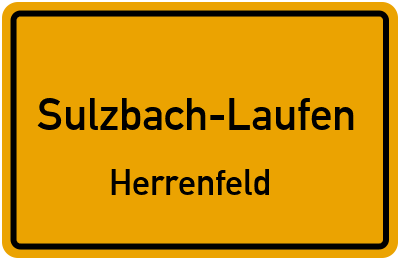 Ortsschild Sulzbach-Laufen Herrenfeld