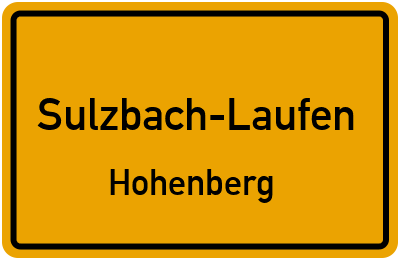 Ortsschild Sulzbach-Laufen Hohenberg