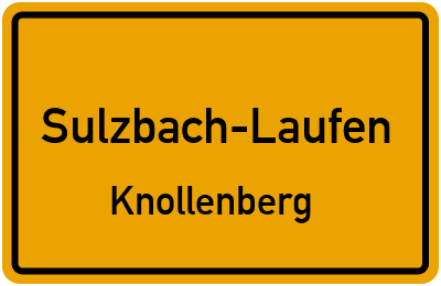 Ortsschild Sulzbach-Laufen Knollenberg