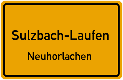 Straßenverzeichnis Sulzbach-Laufen Neuhorlachen
