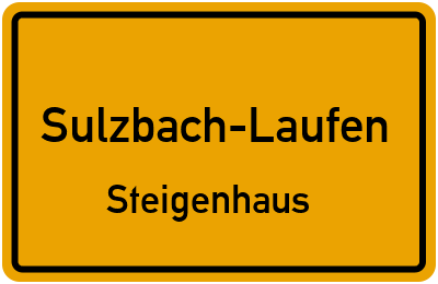 Straßenverzeichnis Sulzbach-Laufen Steigenhaus