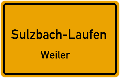 Ortsschild Sulzbach-Laufen Weiler