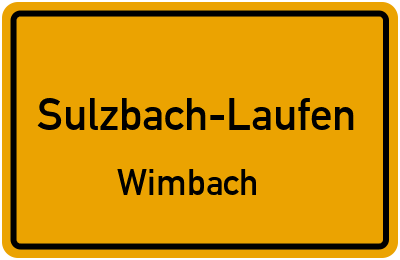 Ortsschild Sulzbach-Laufen Wimbach