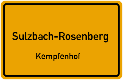 Straßenverzeichnis Sulzbach-Rosenberg Kempfenhof