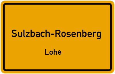 Straßenverzeichnis Sulzbach-Rosenberg Lohe