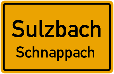 Ortsschild Sulzbach Schnappach