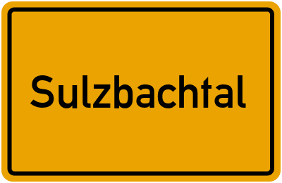 Ortsschild von Gemeinde Sulzbachtal in Rheinland-Pfalz