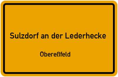 Straßenverzeichnis Sulzdorf an der Lederhecke Obereßfeld