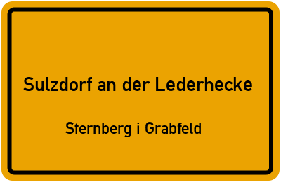 Straßenverzeichnis Sulzdorf an der Lederhecke Sternberg i.Grabfeld