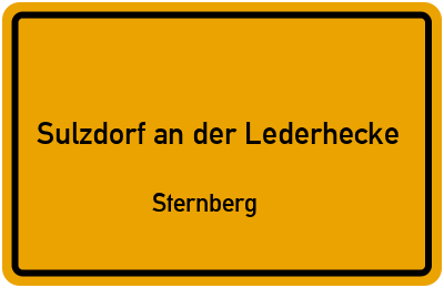 Straßenverzeichnis Sulzdorf an der Lederhecke Sternberg