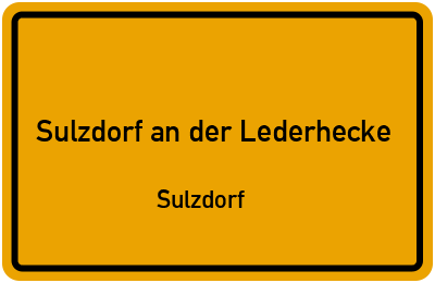 Straßenverzeichnis Sulzdorf an der Lederhecke Sulzdorf
