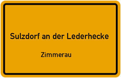 Straßenverzeichnis Sulzdorf an der Lederhecke Zimmerau