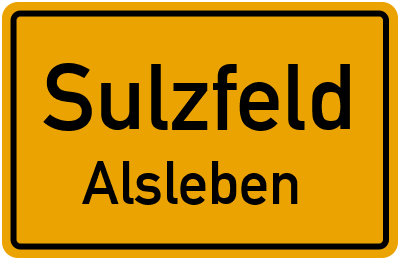 Straßenverzeichnis Sulzfeld Alsleben