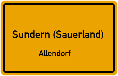 Ortsschild Sundern (Sauerland) Allendorf