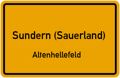 Ortsschild Sundern (Sauerland) Altenhellefeld