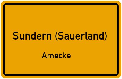 Straßenverzeichnis Sundern (Sauerland) Amecke