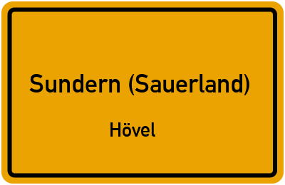 Ortsschild Sundern (Sauerland) Hövel