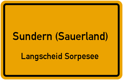 Straßenverzeichnis Sundern (Sauerland) Langscheid Sorpesee