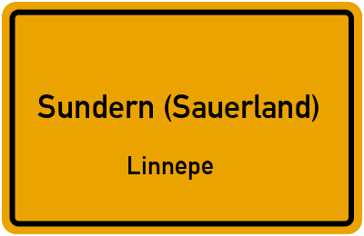 Ortsschild Sundern (Sauerland) Linnepe