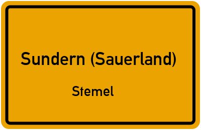 Ortsschild Sundern (Sauerland) Stemel