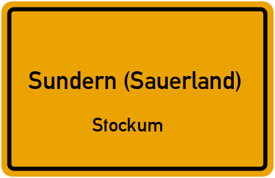 Ortsschild Sundern (Sauerland) Stockum