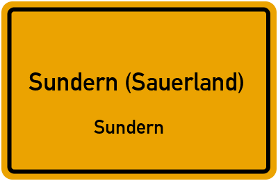 Ortsschild Sundern (Sauerland) Sundern