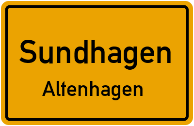 Ortsschild Sundhagen Altenhagen