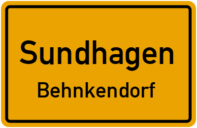 Ortsschild Sundhagen Behnkendorf