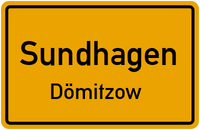 Ortsschild Sundhagen Dömitzow
