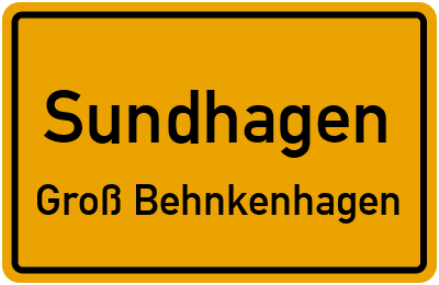 Straßenverzeichnis Sundhagen Groß Behnkenhagen