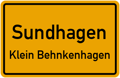 Straßenverzeichnis Sundhagen Klein Behnkenhagen