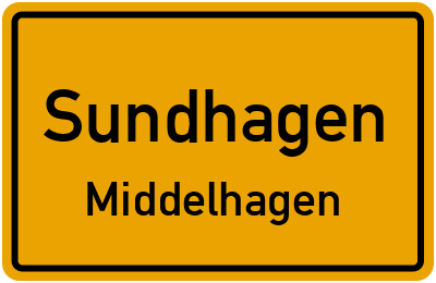 Ortsschild Sundhagen Middelhagen